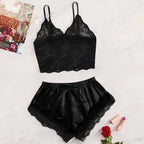 Lace See-Through Pajamas – Suspender Shorts Set for Women Summer Sleepwear