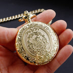 Vintage Gold Quartz Pocket Watch – Minimalist Necklace for Unique Gifts