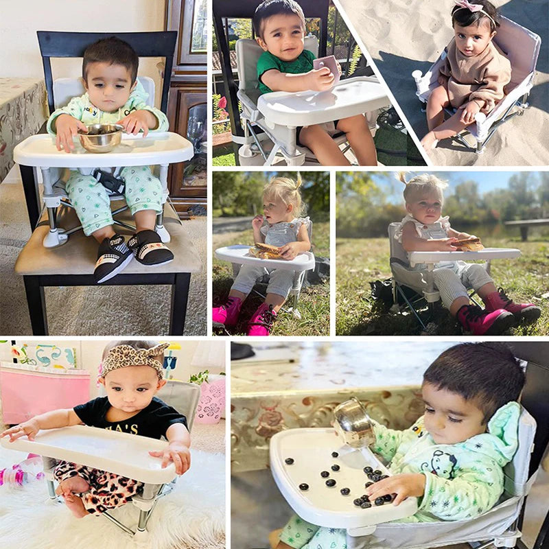 Portable Baby Booster Seat – Folding Dining Chair for Travel and Outdoor Use