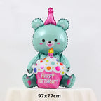 3D Matte Standing Bear Foil Balloons – Birthday Party Decoration for Baby Shower