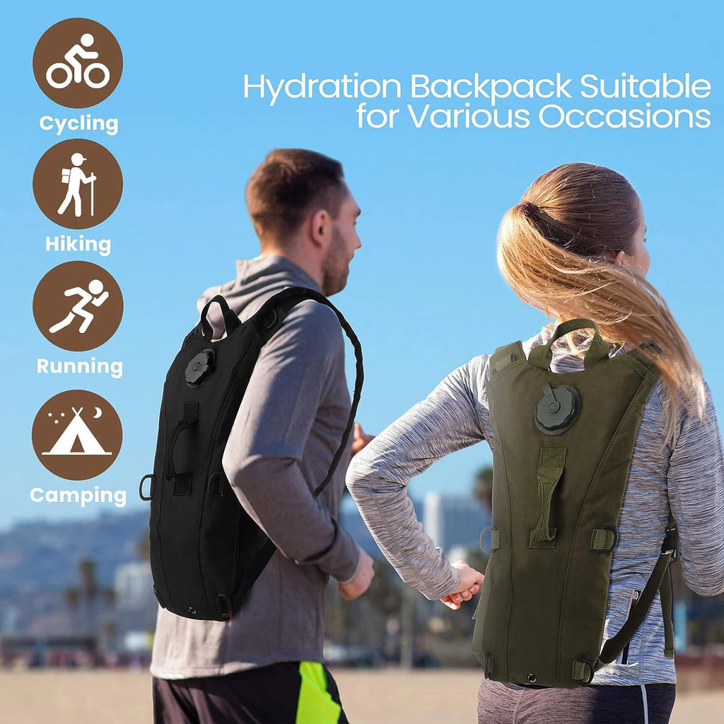 Waterproof Nylon Hydration Backpack – 3L Water Bladder for Hiking and Cycling