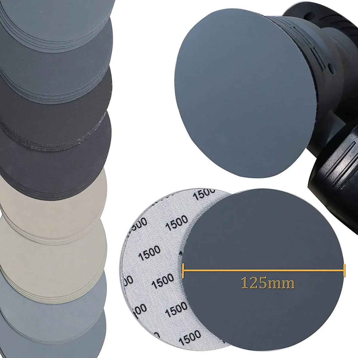 Wet and Dry Sanding Discs – 5 Inch Assorted Grit for Auto Metal and Wood