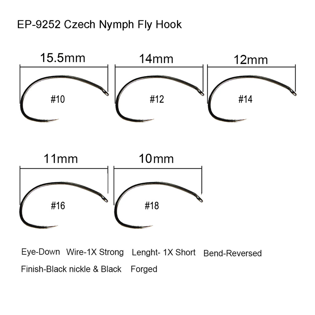 Barbless Fly Fishing Hooks – Black Nickel Steel for Dry and Wet Fly Tying