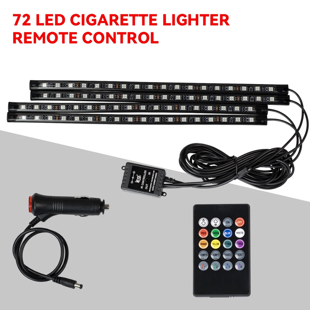 RGB LED Car Interior Light – Wireless Music Control for Auto Atmosphere