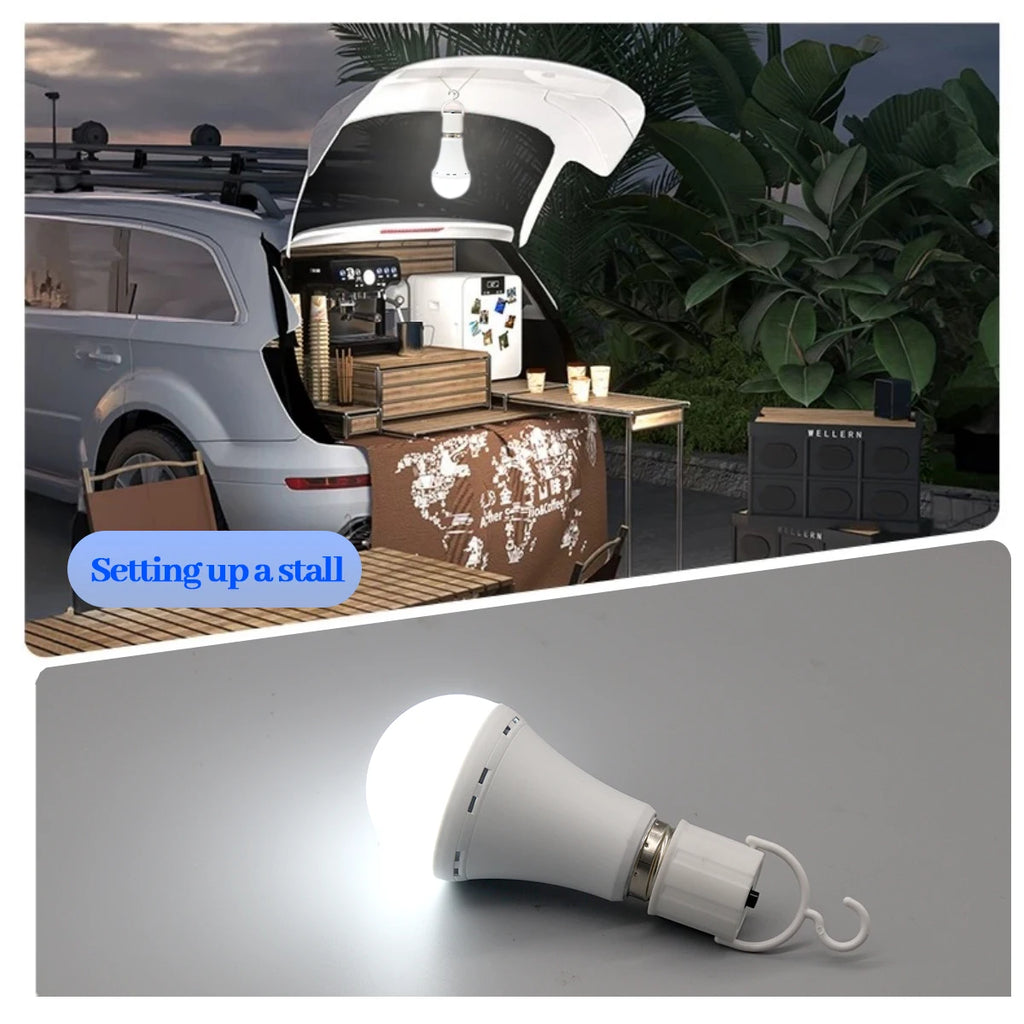 Rechargeable LED Emergency Bulb – Portable 7W Light for Camping and Home Power