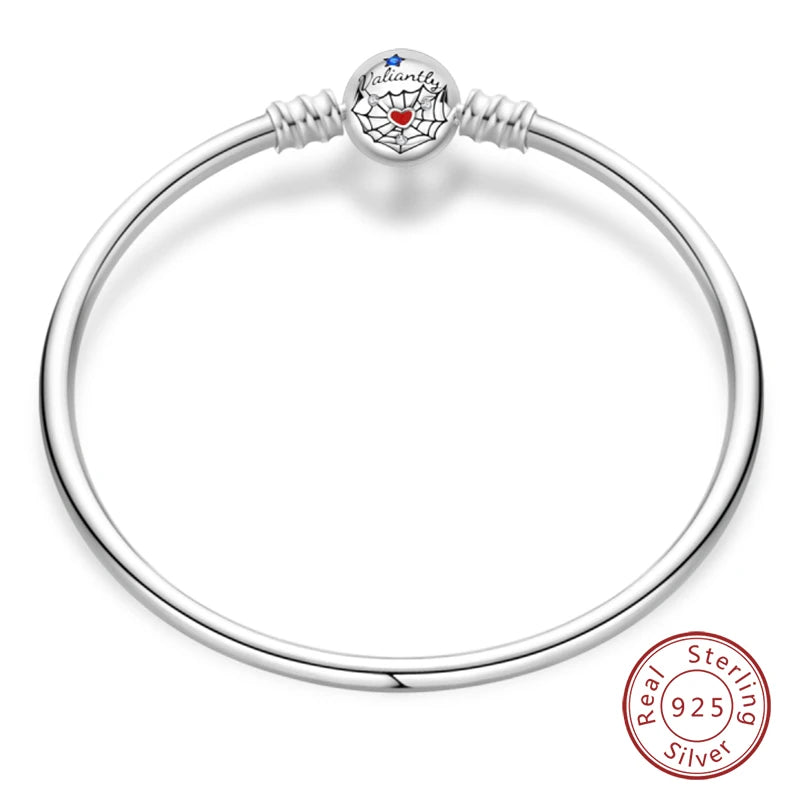 925 Sterling Silver Charm Bracelet – Adjustable Green Zircon for Birthday Gifts
