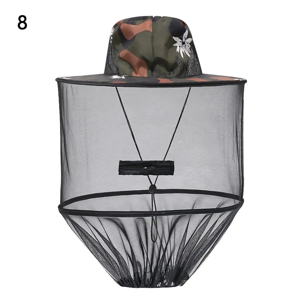 Mosquito Head Net Hat – Sun Protection Mesh Veil for Outdoor Fishing Hiking