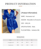 Satin Long Sleeve V-Neck Robe – Women's Silk-Feel Sleepwear Loungewear