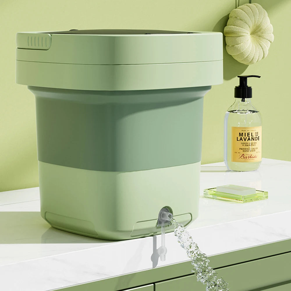 Portable Folding Washing Machine – Ultrasonic Mini Washer for Travel and Home
