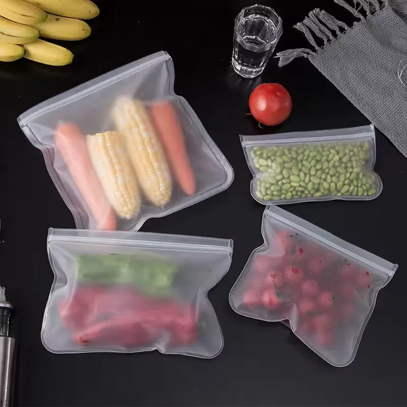 Silicone Food Storage Bags – Leakproof Reusable Containers for Freezer Kitchen