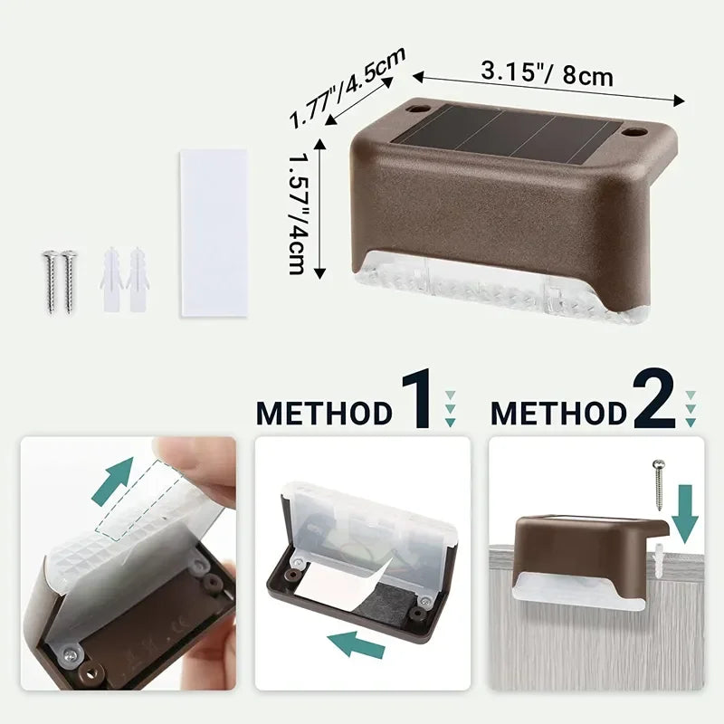Warm White Solar LED Step Light – Waterproof Outdoor Lamp for Garden Patio