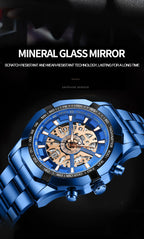 Stainless Steel Quartz Watch – Waterproof Luminous Calendar for Business Men