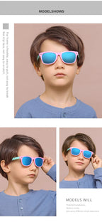 Polarized TR90 Kids Sunglasses – UV400 Silicone Shades for Outdoor Activities