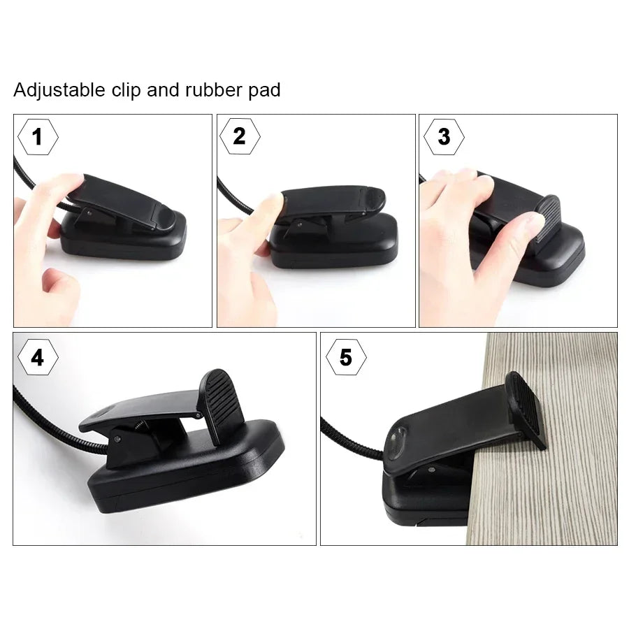 Mini LED Book Clip Light – Battery Powered Eye Protection for Night Reading