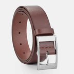Mens PU Leather Belt – Designer Style Metal Pin Buckle for Casual Jeans