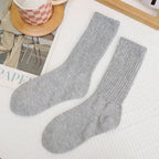 Knitted Mid-Tube Socks – Soft Vintage Cotton for Sports and Leisure