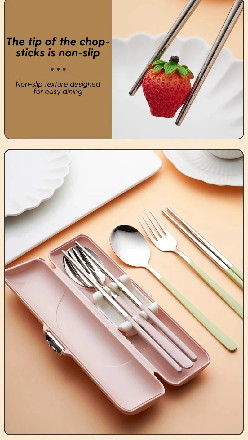 Stainless Steel Cutlery Set – Portable Flatware for Camping and Picnics