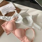 Seamless Cotton Wireless Bra – Breathable Gathered Underwear for Daily Comfort