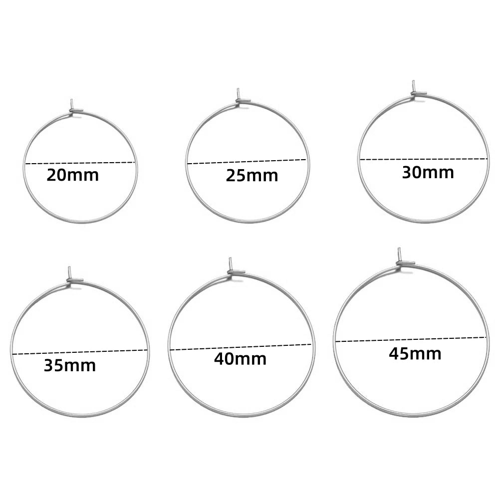 Stainless Steel Hoop Rings – Large Circle Charms for Jewelry Making Supplies