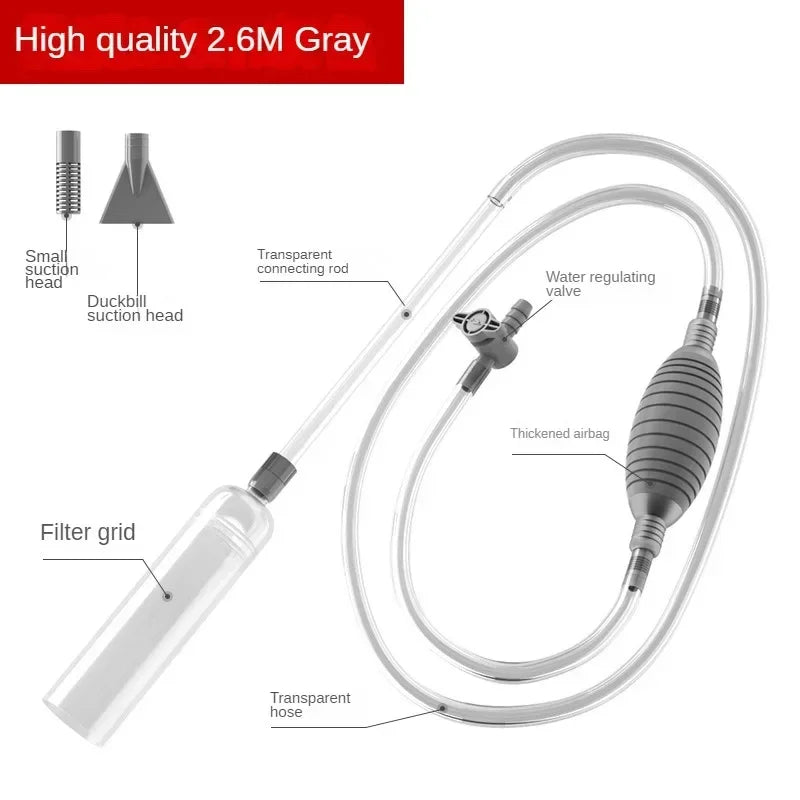 Aquarium Gravel Vacuum Cleaner – Manual Siphon Pump for Fish Tank Maintenance