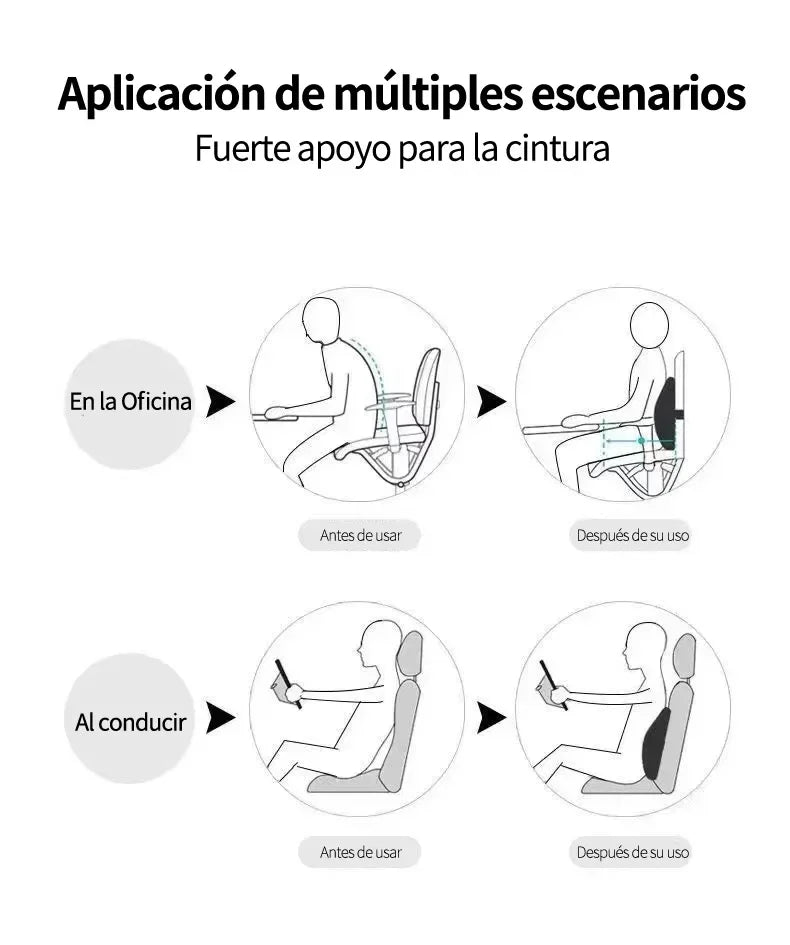 Memory Foam Lumbar Cushion – Ergonomic Back Support for Car Office and Gaming