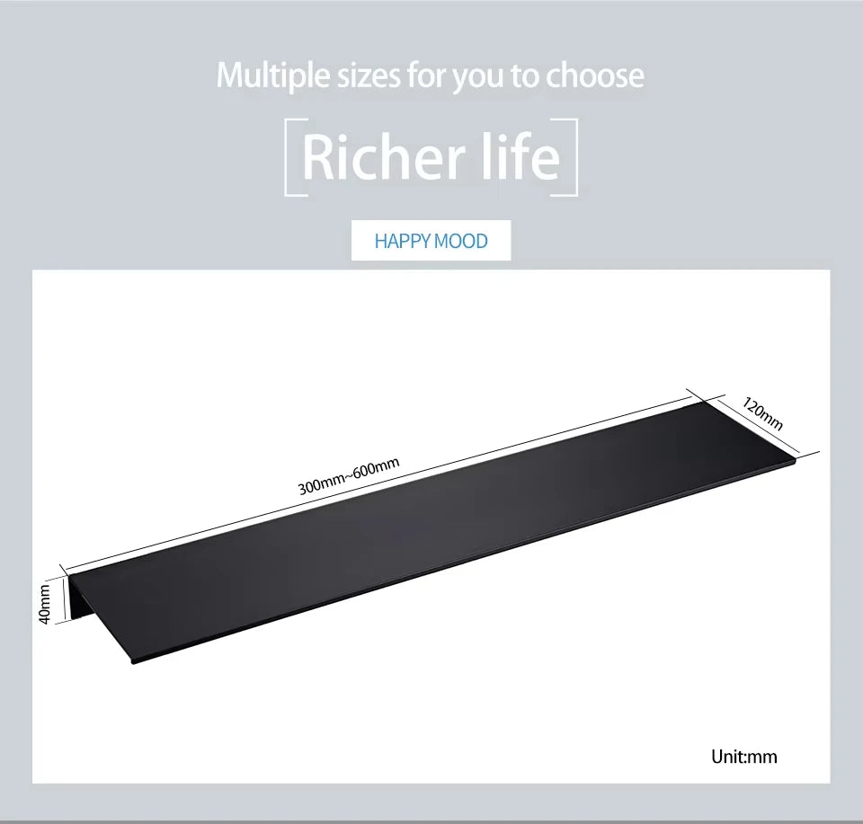 Aluminum Floating Wall Shelves – Modern Metal Storage for Home Decor