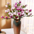Silk Magnolia Flower Bouquet – Artificial Floral Decor for Wedding Party