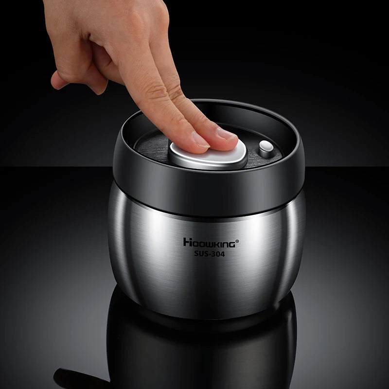 Stainless Steel Coffee Canister – Airtight Vacuum Seal for Fresh Food Storage