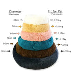 Plush Round Pet Bed – Warm Washable Sofa for Small to Large Dogs and Cats