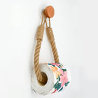 Adhesive Hemp Paper Towel Holder – Wall Mounted Rack for Bathroom Storage