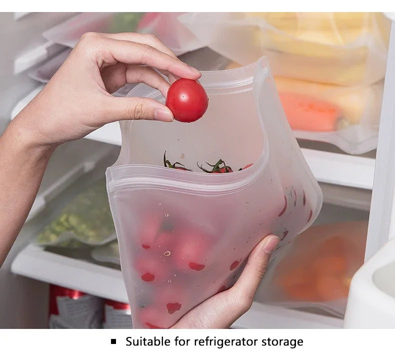 Silicone Food Storage Bags – Leakproof Reusable Containers for Freezer Kitchen