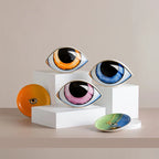 Ceramic Evil Eye Figurine – Lucky Amulet Ornament for Home Living Room Decor