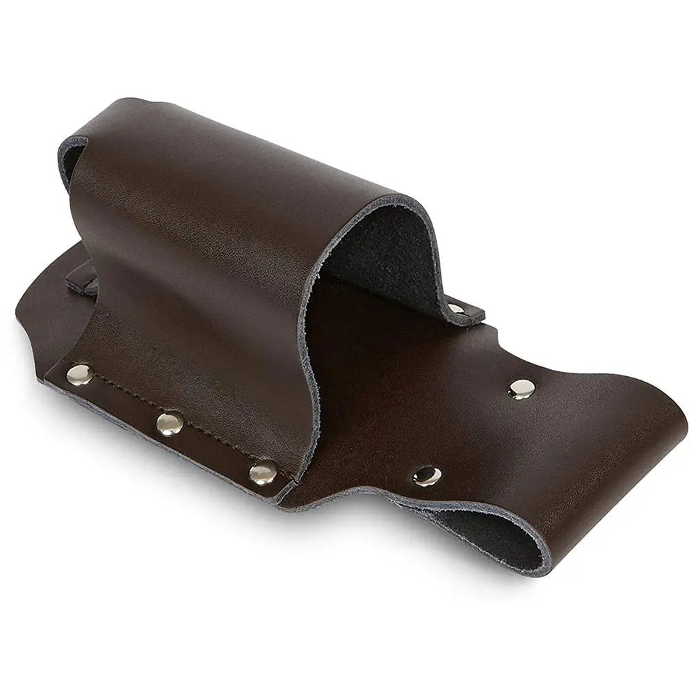 Vintage Leather Belt Bag – Adjustable Bottle Holster for Hiking and Camping