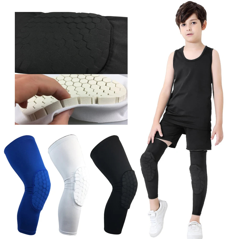 Honeycomb Compression Knee Guards – Youth Protective Gear for Sports