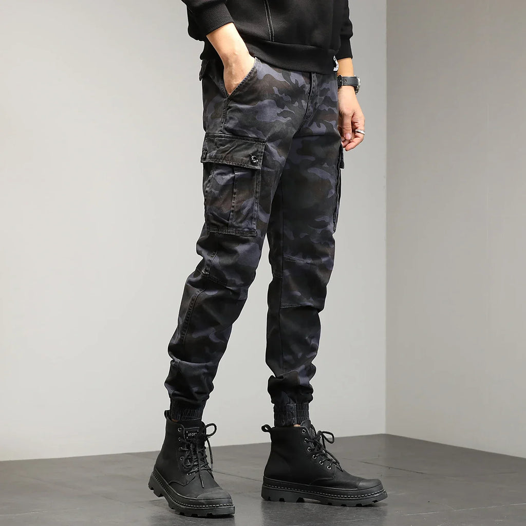 Mens Cotton Camouflage Cargo Pants – Outdoor Trousers for Hiking Workwear