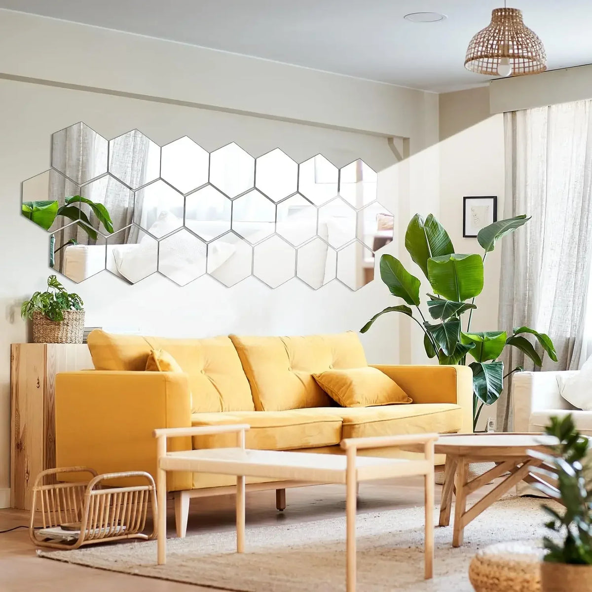 Hexagon Acrylic 3D Mirror Wall Stickers – Self-Adhesive Decor for Home