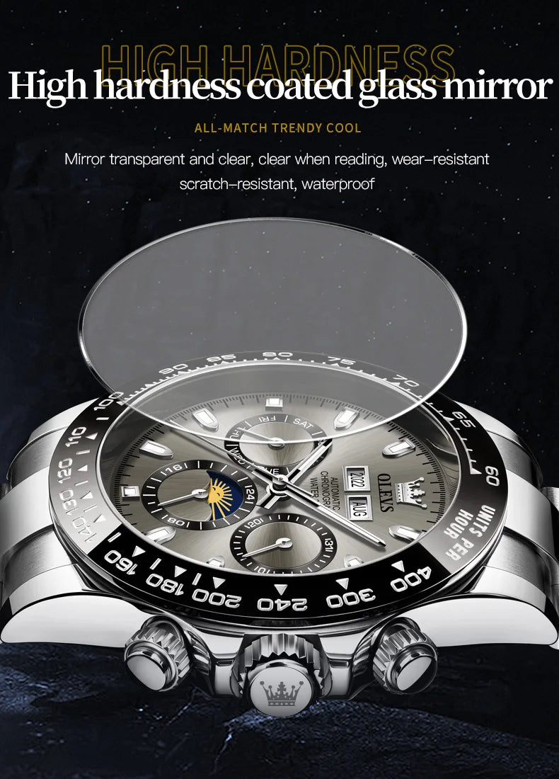 OLEVS Automatic Mechanical Watch – Luxury Chronograph for Business and Sports