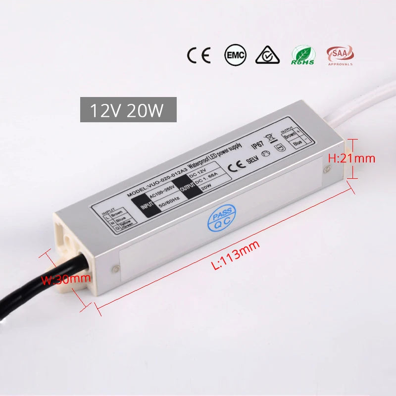 Waterproof LED Driver Transformer – IP67 Power Supply for Outdoor Spotlights