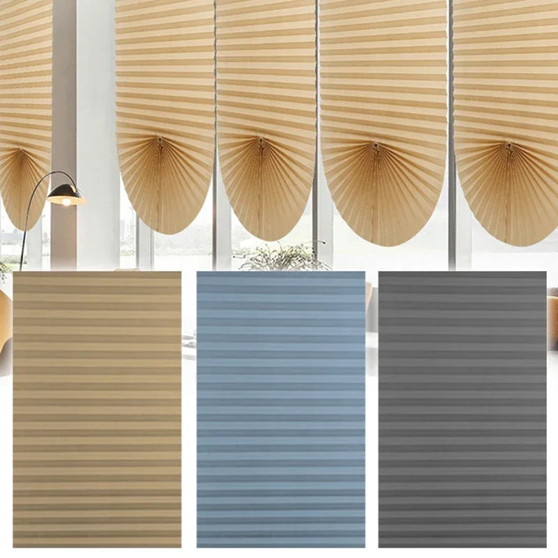 Self-Adhesive Pleated Blinds – Half Blackout Privacy Shades for Home Windows