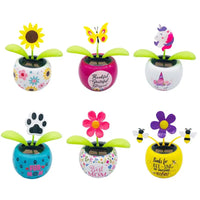 Solar Dancing Sunflower and Butterfly – Dashboard Figurine for Desk Decor