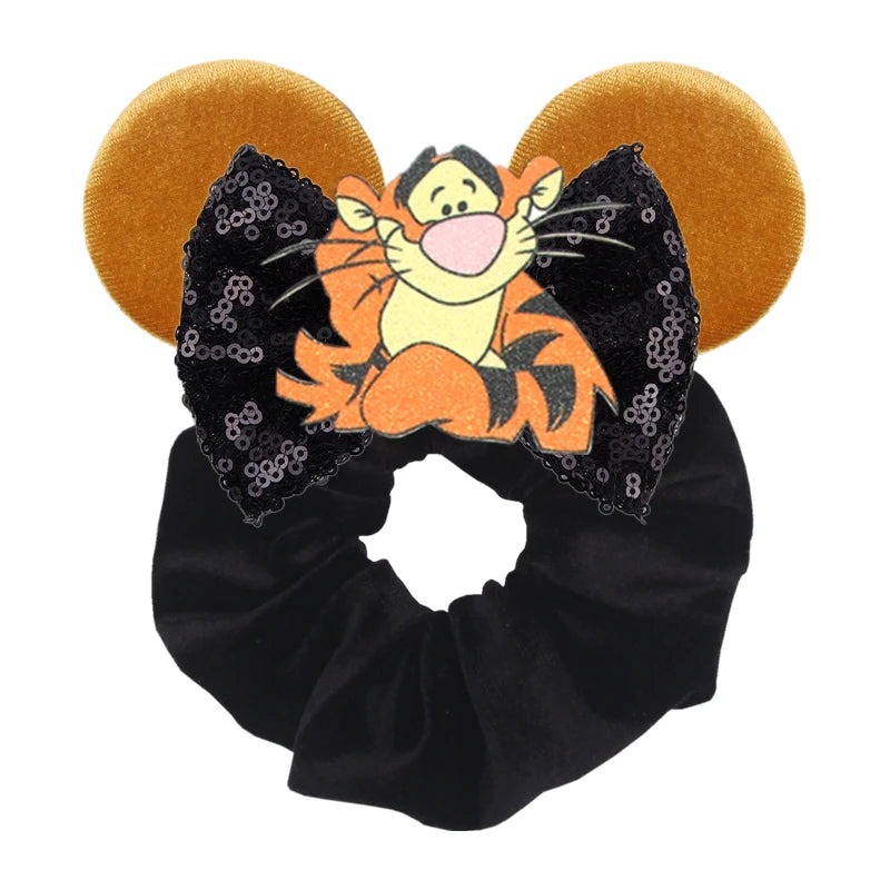 Velvet Sequin Mouse Ear Scrunchies – Elastic Hair Accessories for Kids Party