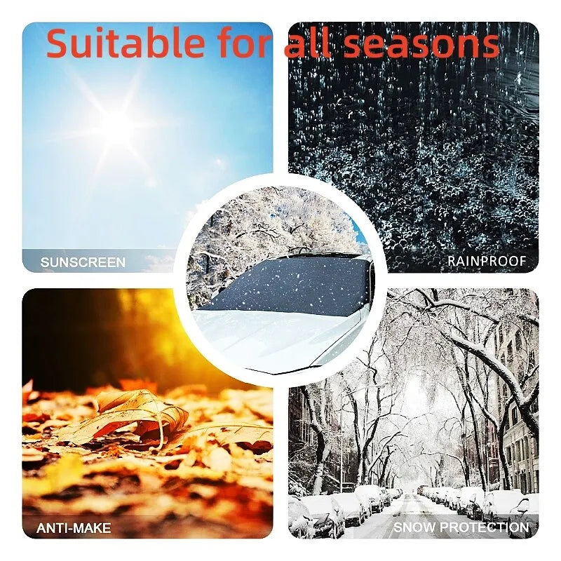 Magnetic Windshield Snow Cover – Waterproof Sun Shade for Winter Car Protection