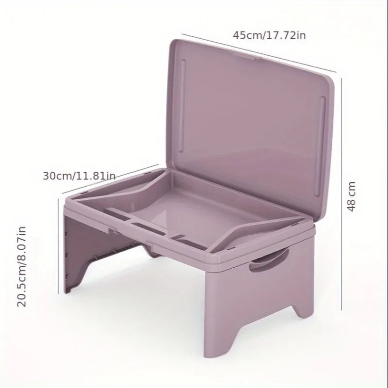 Folding Lap Desk – Portable Laptop Tray with Storage for Bed Work