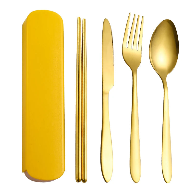 Portable Stainless Steel Cutlery Set – Durable Flatware for Camping and Travel