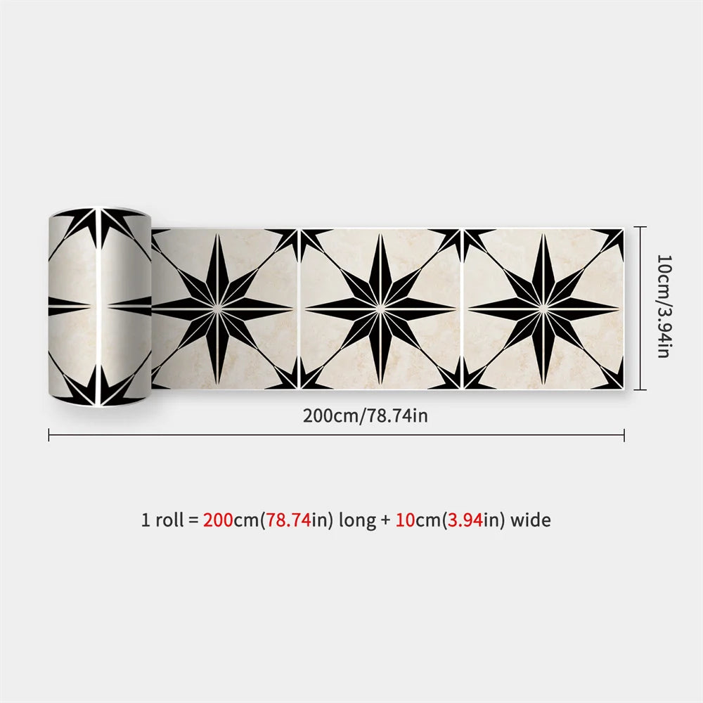 Self-Adhesive Waist Line Stickers – Waterproof Border Mural for Kitchen Decor