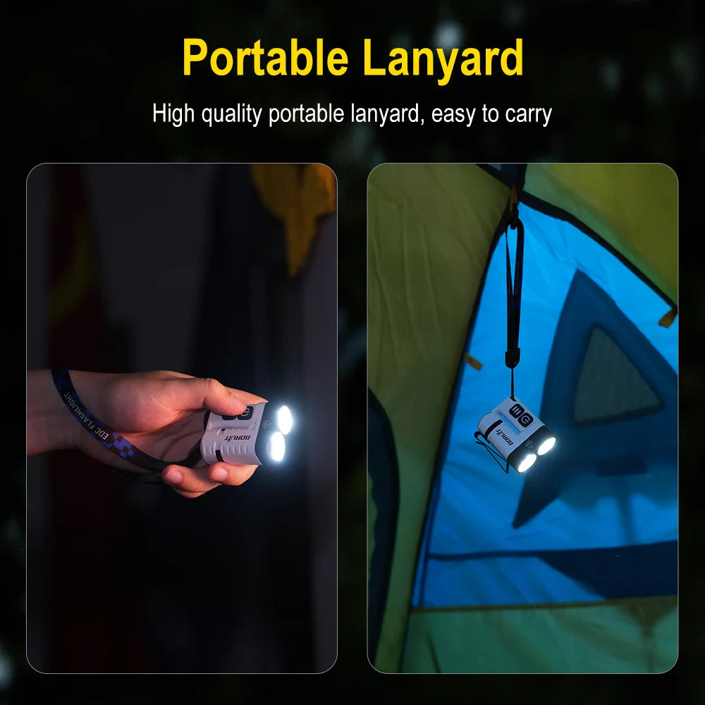 Rechargeable EDC Keychain Flashlight – Magnetic LED Work Light for Camping
