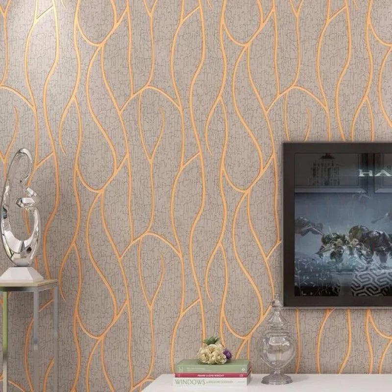 Non-Woven Striped Wallpaper – 53cm Thickened Modern Decor for Bedroom Walls