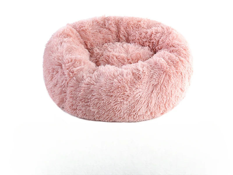Plush Round Pet Bed – Warm Detachable Washable Nest for Cats and Small Dogs