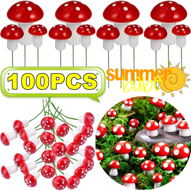 Artificial Foam Mushroom Miniatures – Fairy Garden Bonsai Micro Decor