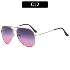 Double Bridge Aviator Sunglasses – Alloy Frame Gradient Lenses for Unisex Fashion